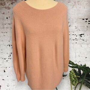 $10$add on UNIQLO- pink 100% cotton crew neck rib knit oversized fit sweater